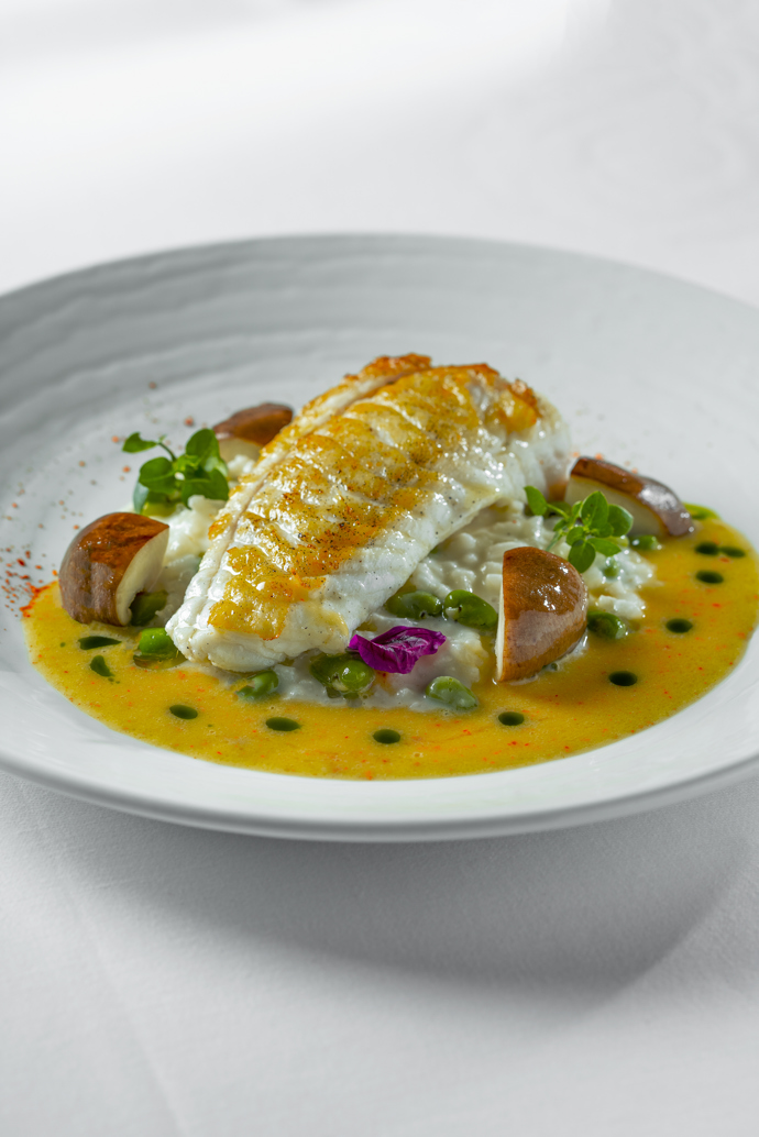 Mořský ďas s risottem láká už od pohledu.