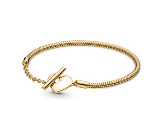 Hadovitý řetízkový náramek Pandora pokovovaný čtrnáctikarátovým zlatem. Pandora, 4649 Kč