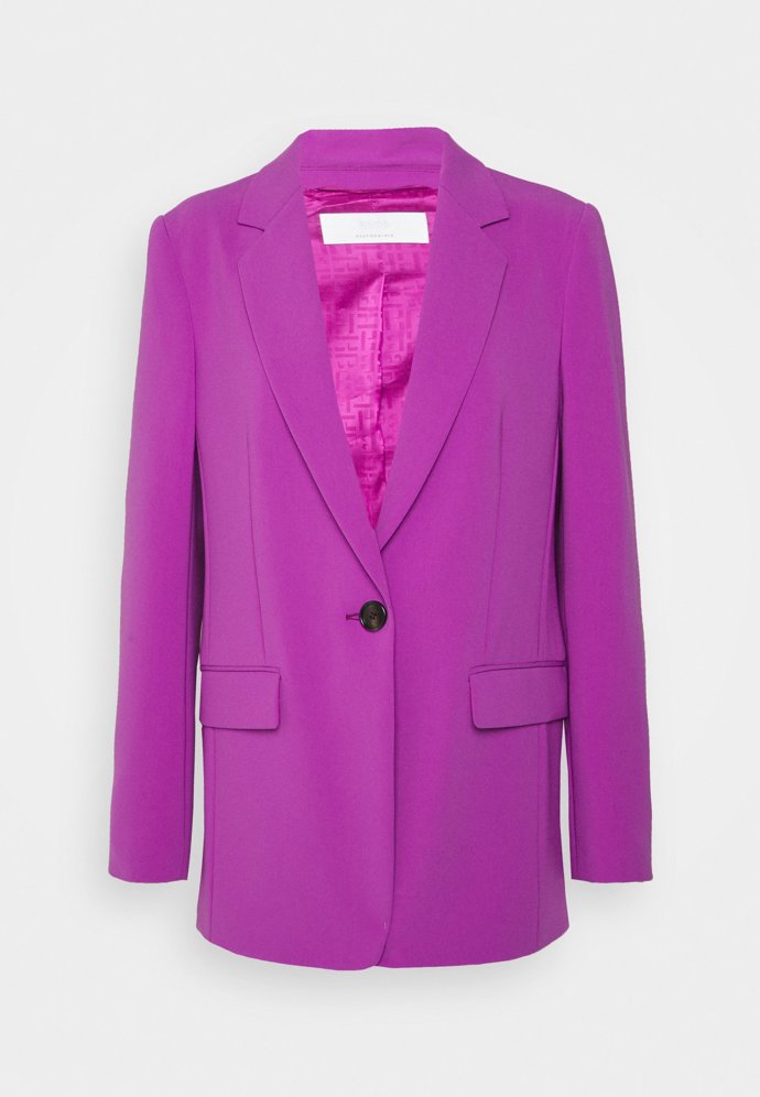 Dámské fialové sako s černými knoflíky. BOSS, 7900 Kč