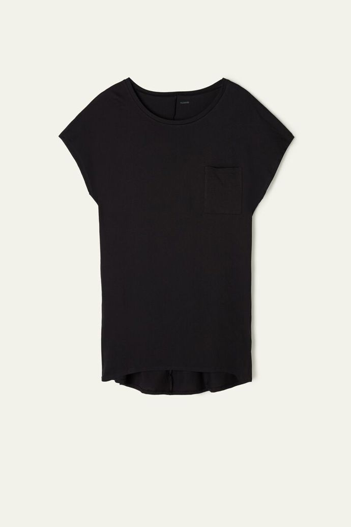 Volnočasové černé bavlněné dámské šaty. Tezenis, 349 Kč