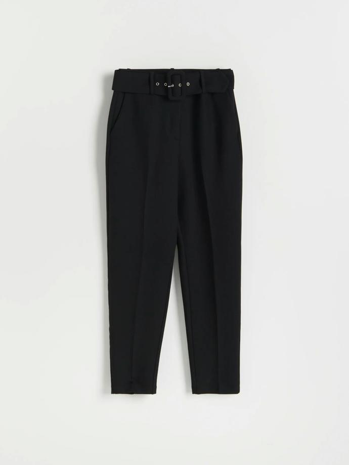 Dámské černé kalhoty s vysokým pasem. Reserved, 899 Kč