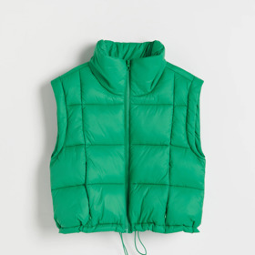 Dámská zelená prošívaná vesta. Reserved, 659 Kč