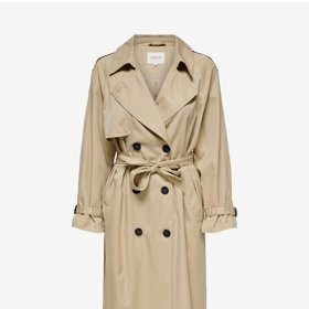 Béžový trenčkot s páskem pro přechodné období. ONLY, 1559 Kč