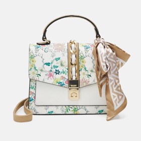 Bílá kabelka přes rameno s jemnými barevnými květy. ALDO, 1080 Kč