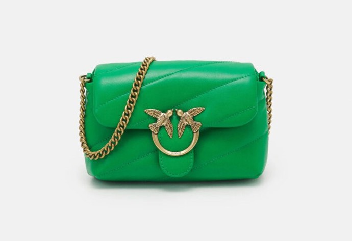 Dámská zelená mini kabelka s příčným popruhem. Pinko, 6650 Kč