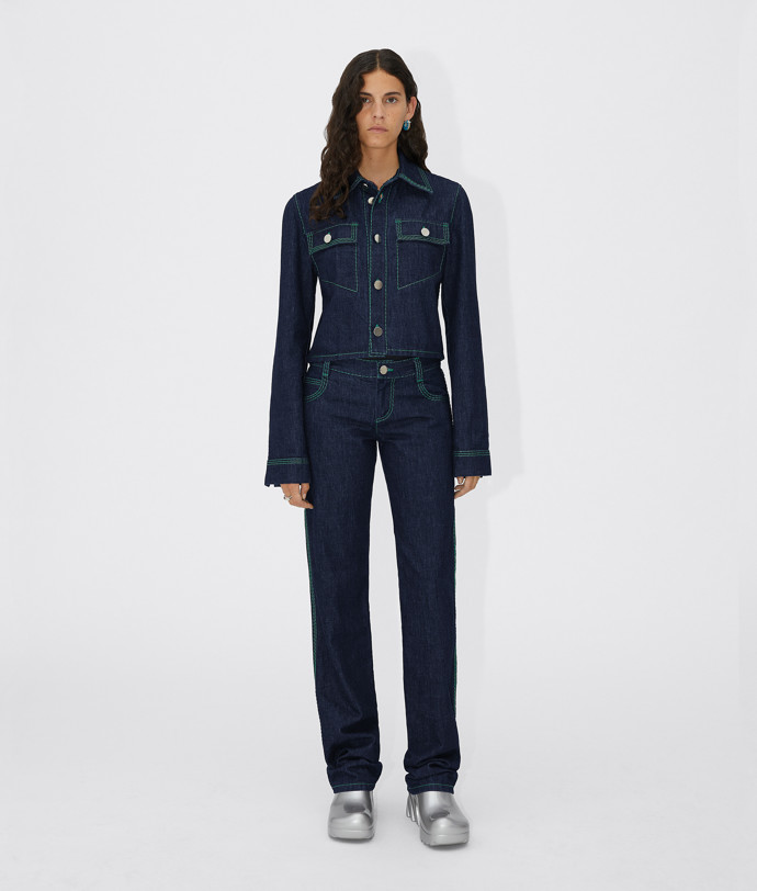 Tmavě modré džíny s nízkým sedem. Bottega Veneta, 20 986 Kč