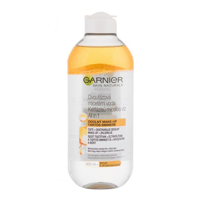 Čisticí a zklidňující dvoufázová micelární voda pro suchou, citlivou a podrážděnou pleť. GARNIER, 137 Kč