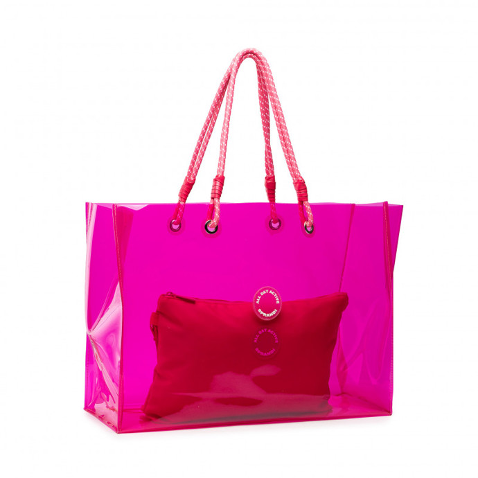 Trendy transparentní shopper kabelka v růžovém designu. Sprandi, 1099 Kč