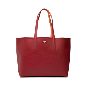 Oboustranná shopper kabelka z imitace kůže ve vínovém odstínu. LACOSTE, 2339 Kč