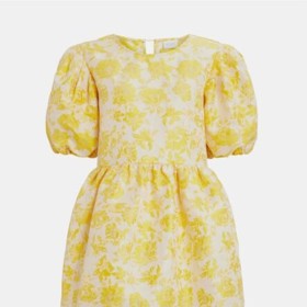 Žluté květované balónové šaty. VILA CLOTHES, 1399 Kč