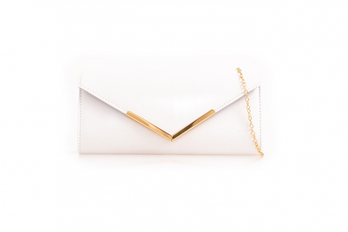 Dámské bílé psaníčko se zlatým detailem. Svetshopaholiku.cz, 399 Kč