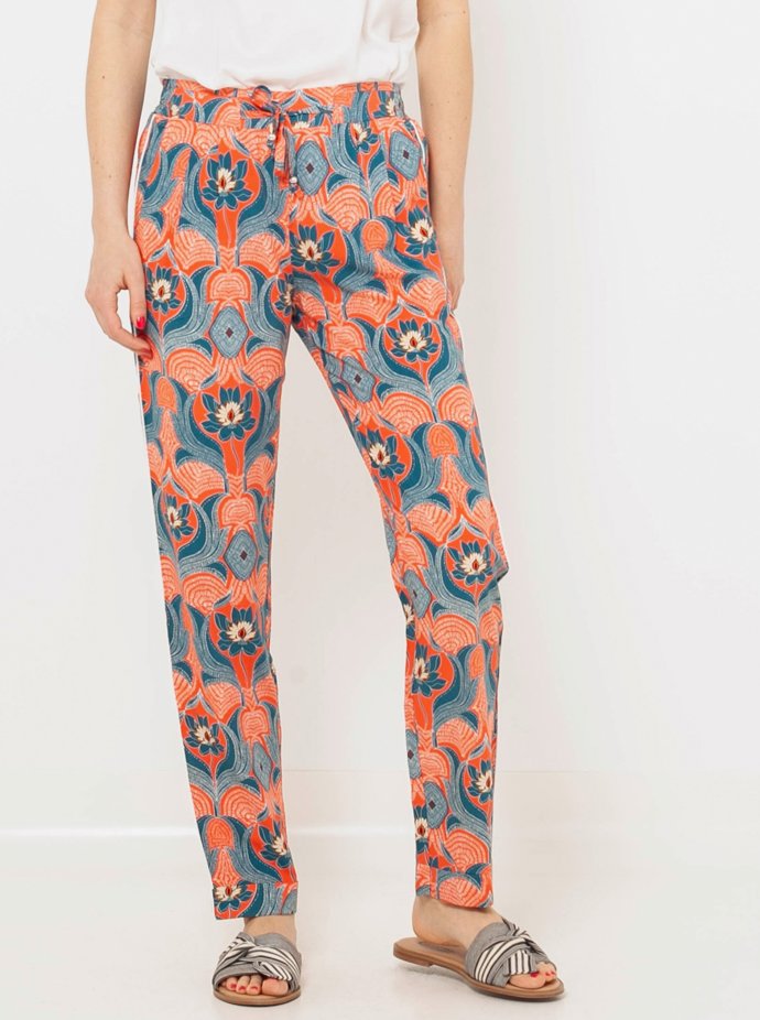 Oranžovo-modré vzorované kalhoty. CAMAÏEU, 539 Kč