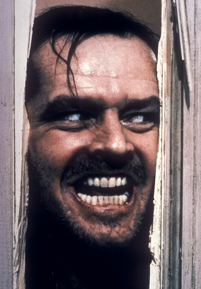 Jack Nicholson ve své nejslavnější roli v Kubrickově filmu Osvícení podle románu Stephena Kinga. Není divu, že jeho role ženám často nahánějí hrůzu.