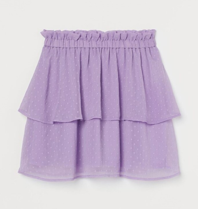 Světle fialová šifonová sukně. H&M, 599 Kč