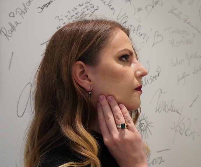 Prsten a náušnice s kombinací diamantů a turmalíny redaktorky Veroniky Novákové.