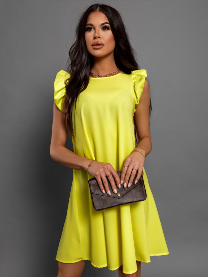 Žluté elegantní šaty s volánky. Erika FASHION, 610 Kč