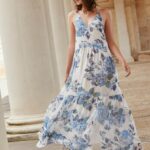 Bílo-modré květované maxi šaty. VILA CLOTHES, ZOOT.cz, 751 Kč