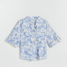 Modro-bílá bavlněná halenka. Reserved, 899Kč