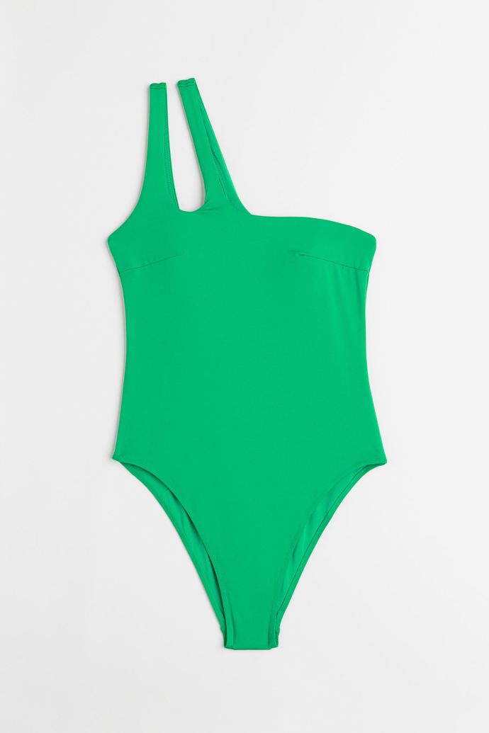 Zelené jednodílné plavky High leg. H&M, 749 Kč