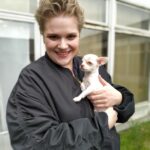 Během mého krátkého působení u filmové produkce se Čenda zvládnul skamarádit také se slavnou rakouskou herečkou Stefanií Reinsperger. 