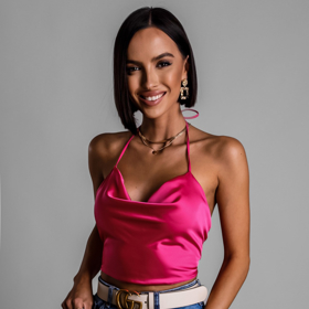 Růžový lesklý elegantní top. Erika FASHION, 400 Kč