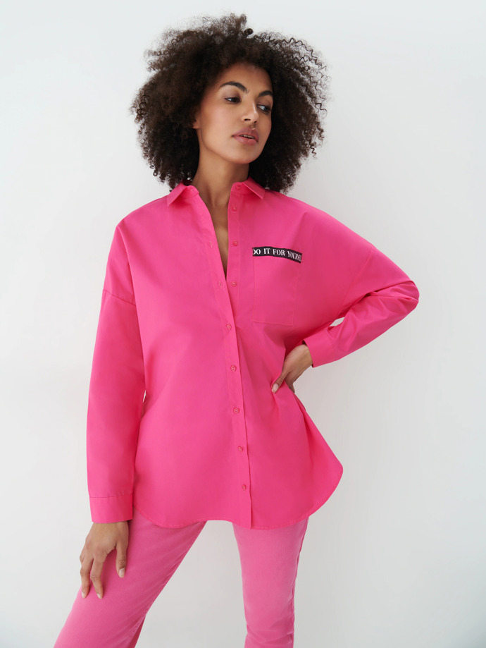 Růžová bavlněná košile pro ženy. MOHITO, 499 Kč