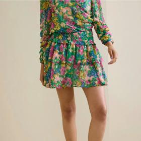 Zelená vzorovaná šifonová sukně. Lindex, 799 Kč