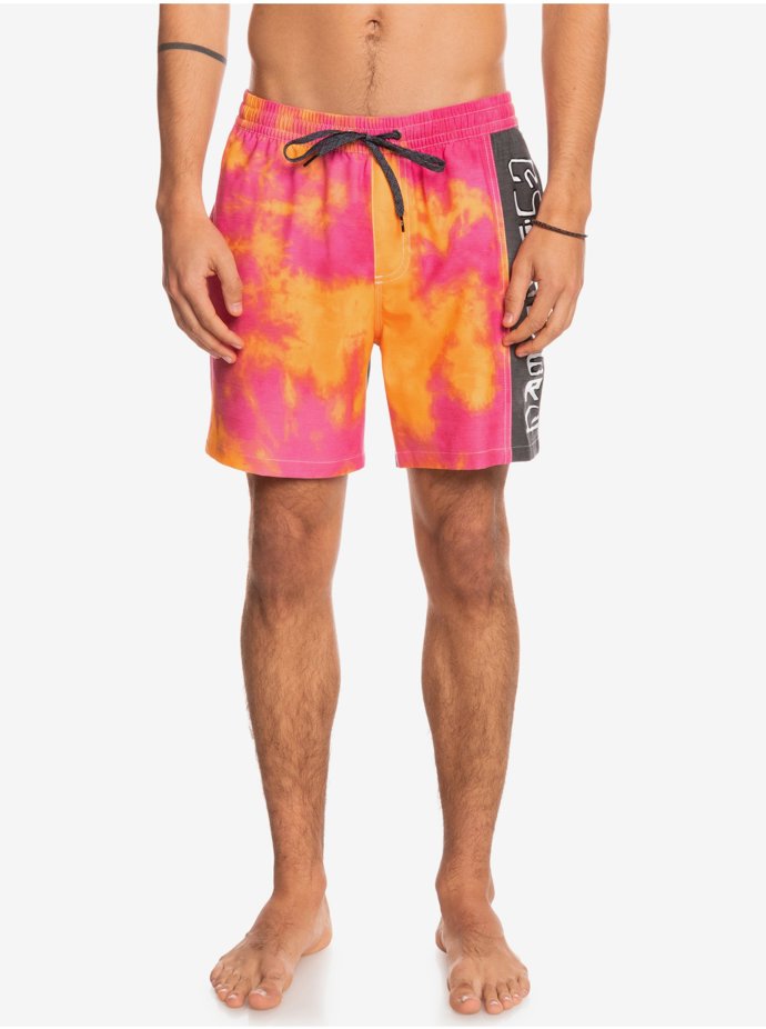 Oranžovo-růžové pánské batikované plavky. Quiksilver, 929 Kč