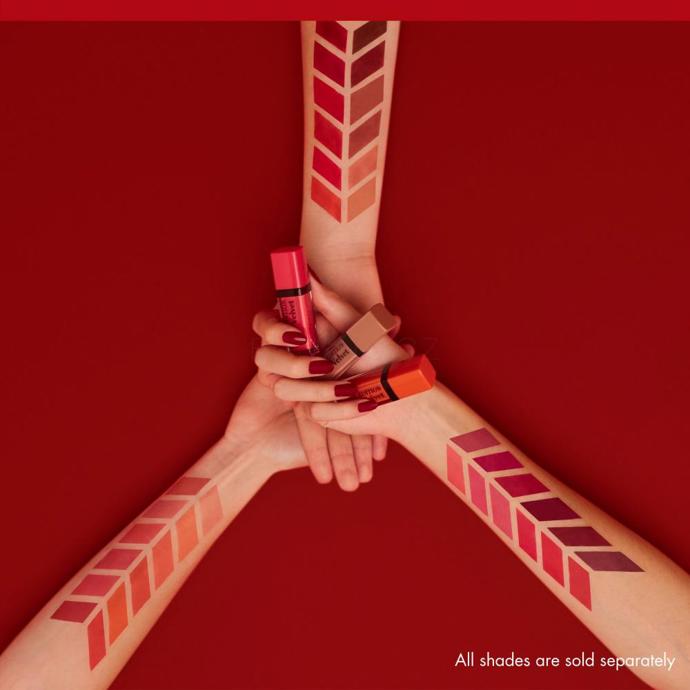 Matné dlouhotrvající rtěnky v mnoha nejrůznějších veselých odstínech. Bourjois Paris, Elnino, 127 Kč