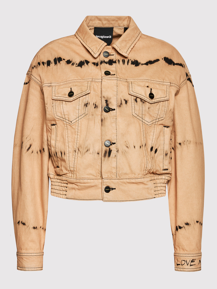 Béžovo-černá džínová bunda. Desigual, MODIVO, 4696 Kč