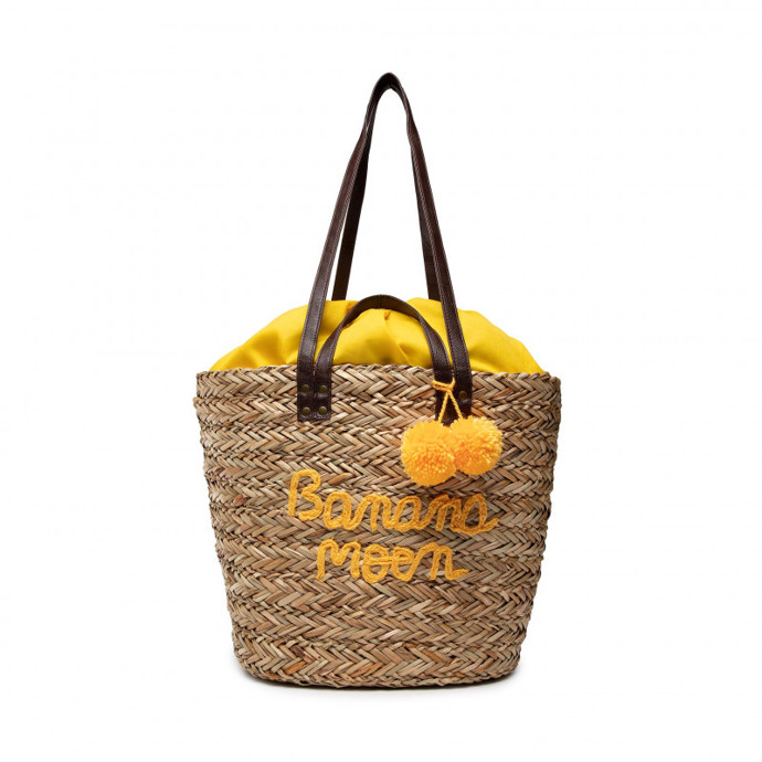 Slaměná kabelka typu košík se žlutými detaily. BANANA MOON, 1767 Kč