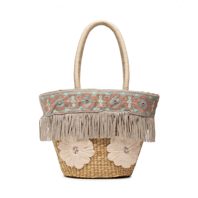 Slaměný košík s barevnou textilií. NKN NEKANE, eObuv, 1939 Kč