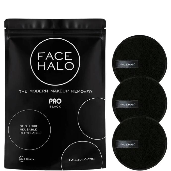 Opakovaně použitelné tampony pro odstranění make-upu, které mají neutrální pH a k zachycení odolného líčení potřebují pouze vodu. Face Halo, Lookfantastic, 476 Kč