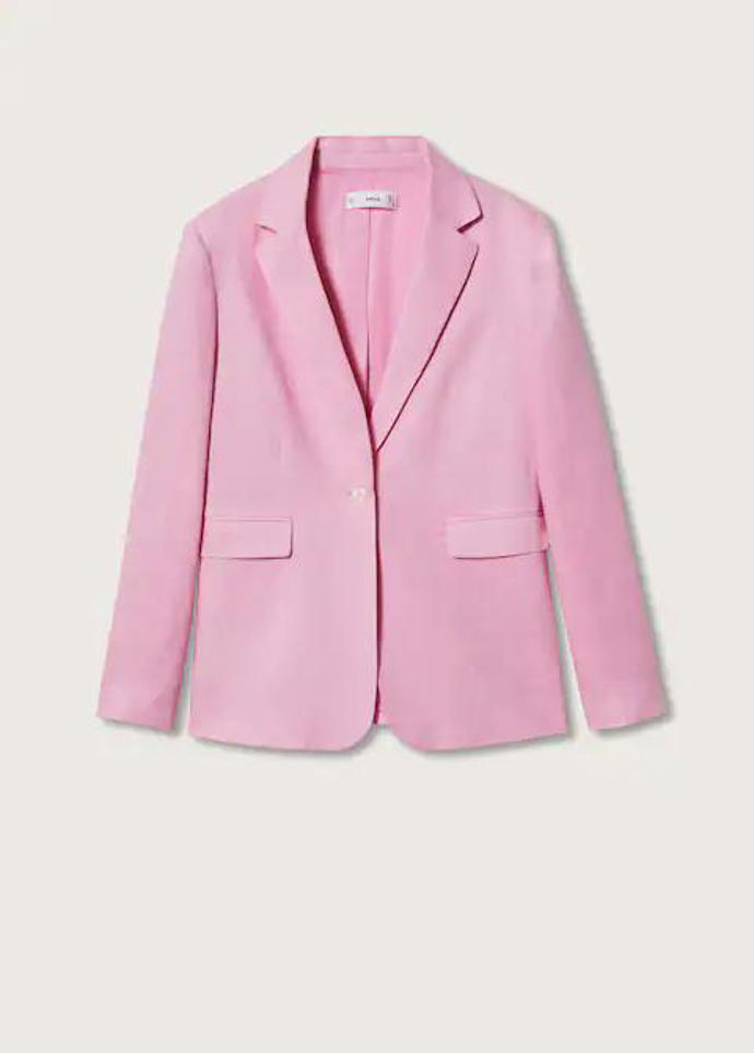 Pastelově růžové dámské sako. MANGO, 1299 Kč