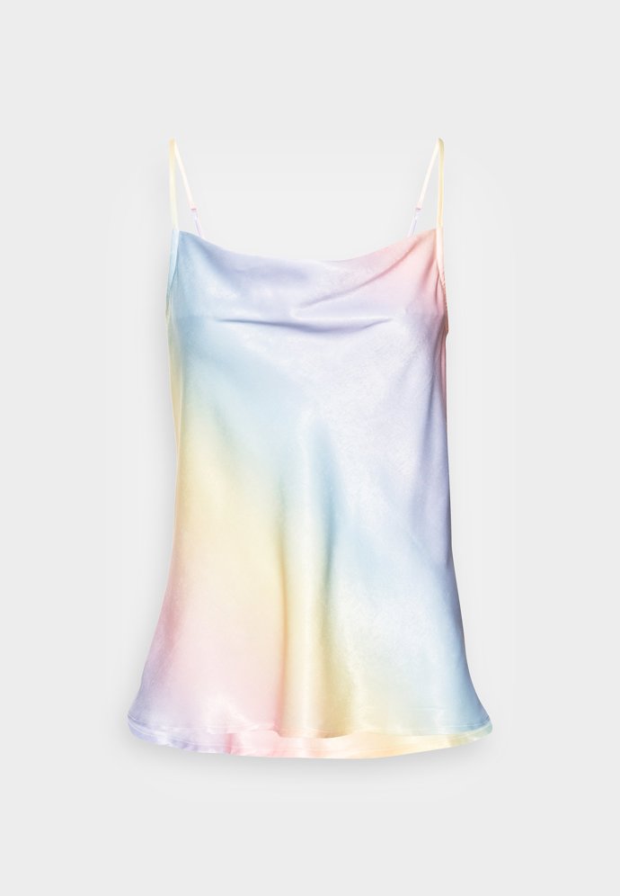 Lesklý duhový top Vila. Zalando, 540 Kč