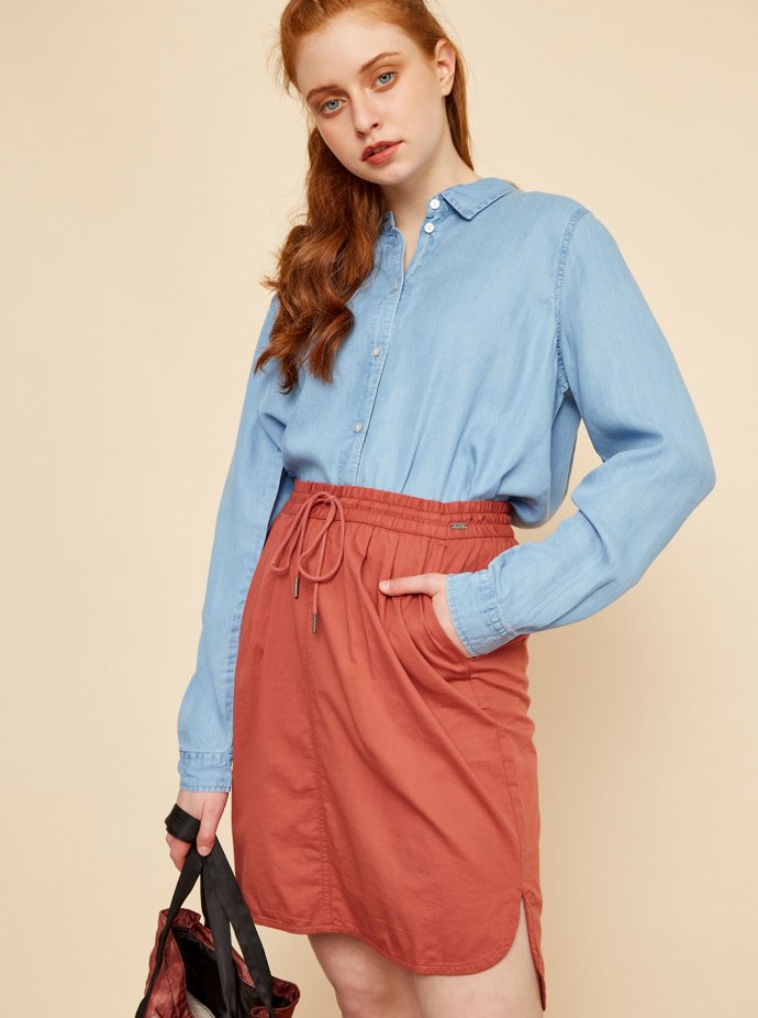 Cihlová sukně s kapsami. ZOOT.lab, 240 Kč. 