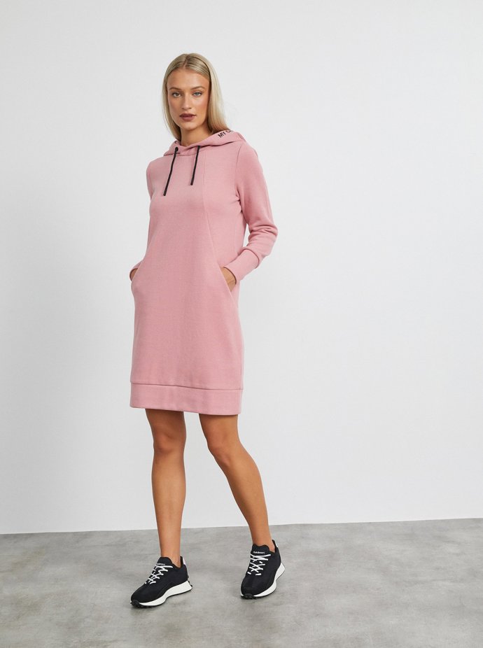 Růžové mikinové šaty s kapucí. METROOPOLIS by ZOOT.lab, 1079 Kč