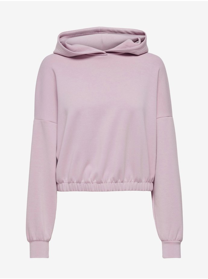Světle růžová mikina s kapucí. ONLY, 444 Kč
