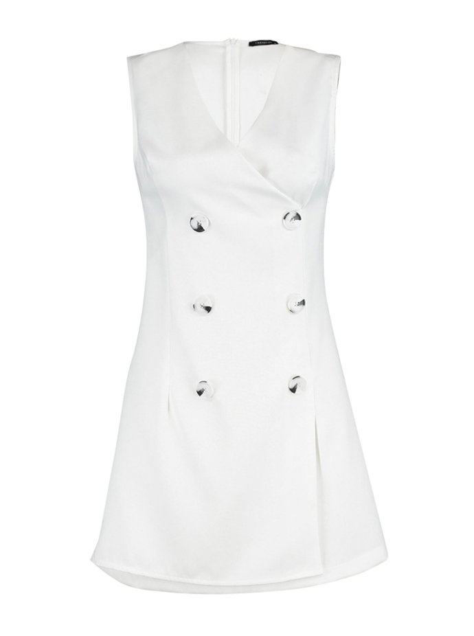 Bílé sakové šaty s knoflíky Trendyol. ZOOT, 543 Kč