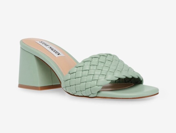 Světle zelené dámské pantofle na širokém podpatku Steve Madden. ZOOT, 1780 Kč