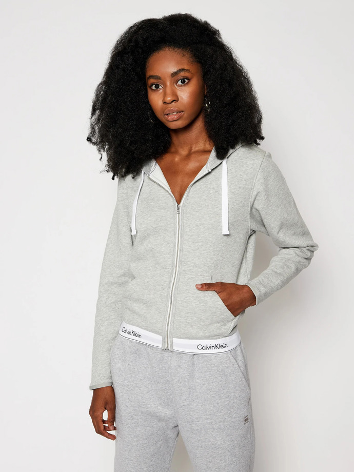 Šedá mikina s kapucí. CALVIN KLEIN, MODIVO, 1179 Kč
