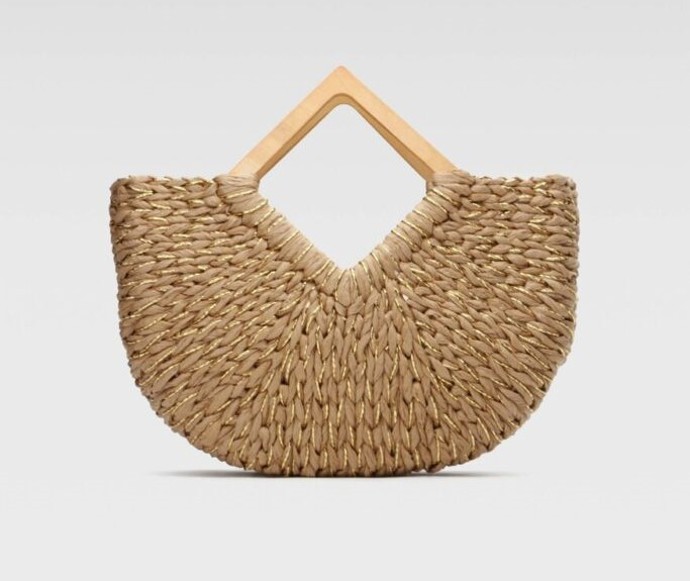 Slaměný košík s dřevěnou rukojetí. Jenny Fairy, 659 Kč