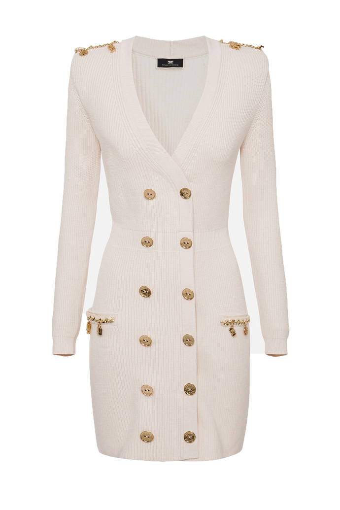 Dámské krémové šaty se zlatými detaily Elisabetta Franchi. Pfbconceptstore, 9450 Kč