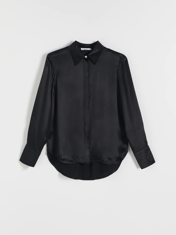 Černá saténová košile. RESERVED, 699 Kč