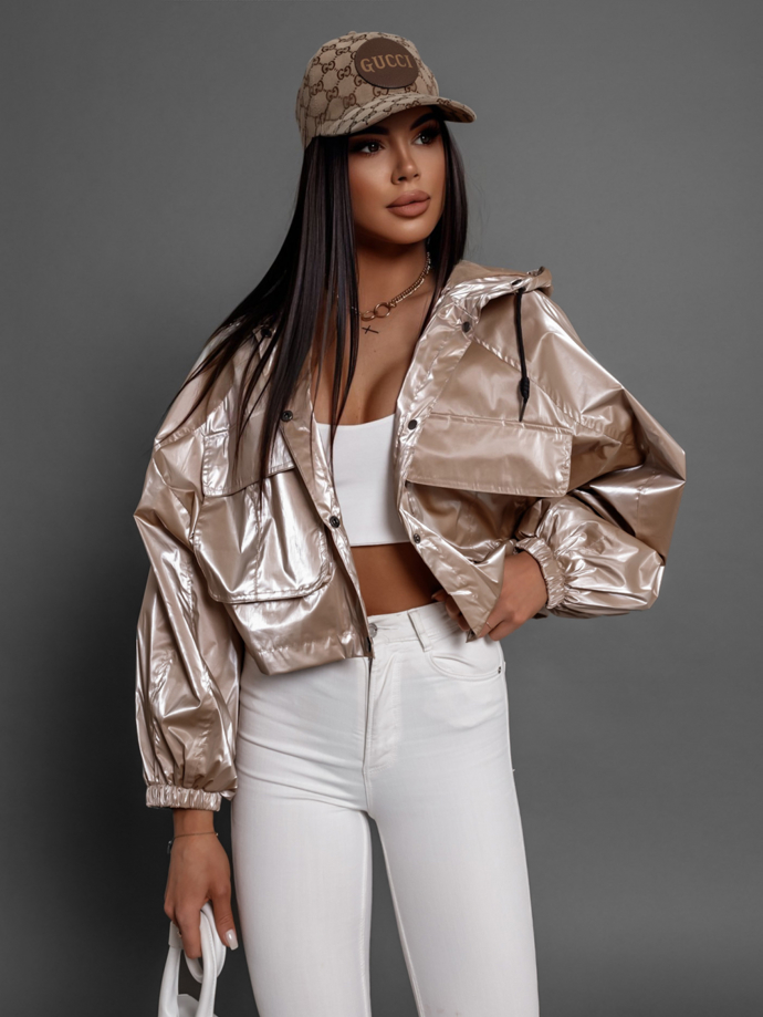 Béžová oversized kratší bundička. Erika FASHION, 1740 Kč. 