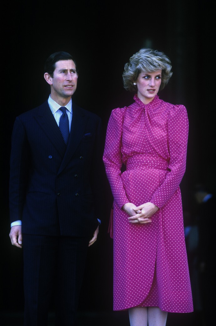 Princezna Diana milovala puntíky a vynášela je na šatech často. 
