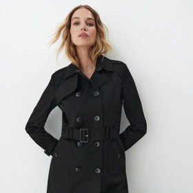 Černý dámský trenčkot. MOHITO, 1799 Kč