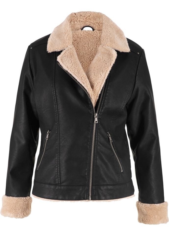 Bunda z umělé kůže s podšívkou. BonPrix, 1499 Kč