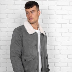 Šedý bomber s kožešinovým límcem. Stylovej, 1399 Kč