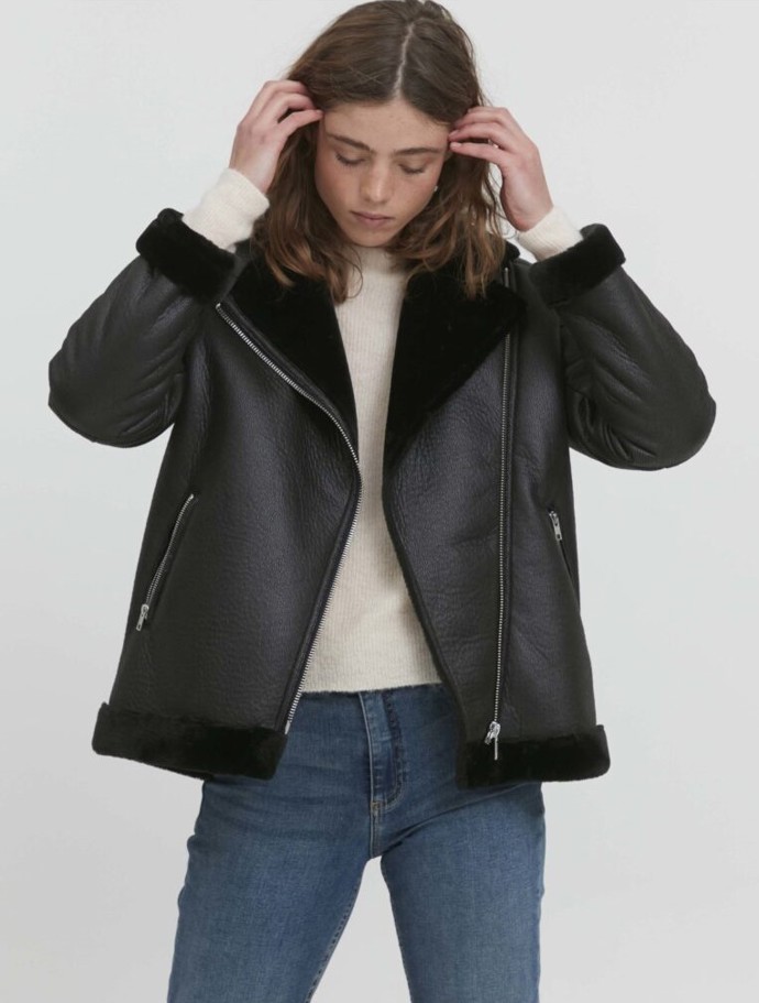 Černá dámská koženková bunda ICHI. ZOOT, 1939 Kč